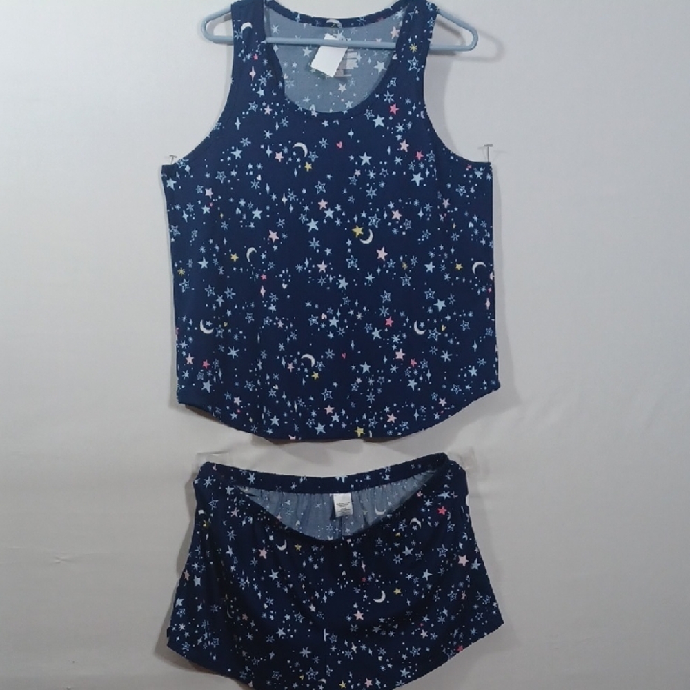 Joyspin Celestial Pajama Set - Navy Star Print Large 12-14